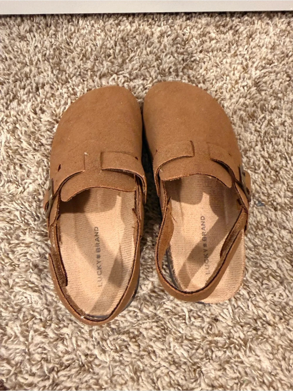 Lucky Brand Kids Suede Slingback Clogs in Brown
